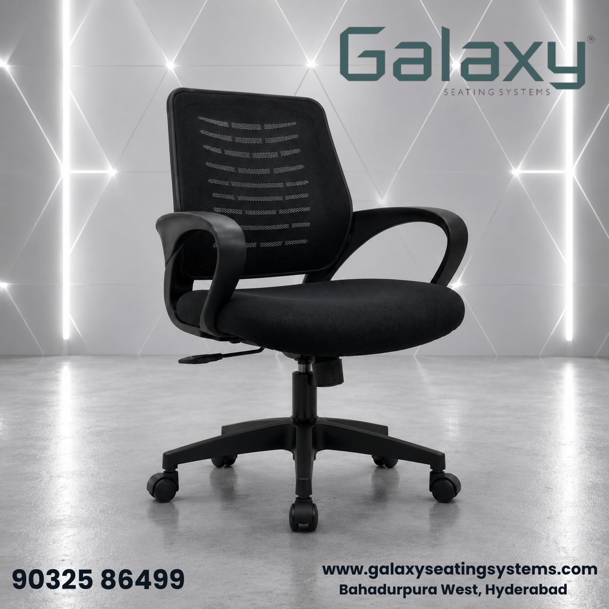 Adjustable Office Chairs for Workstations Hyderabad | Galaxy Seating Systems