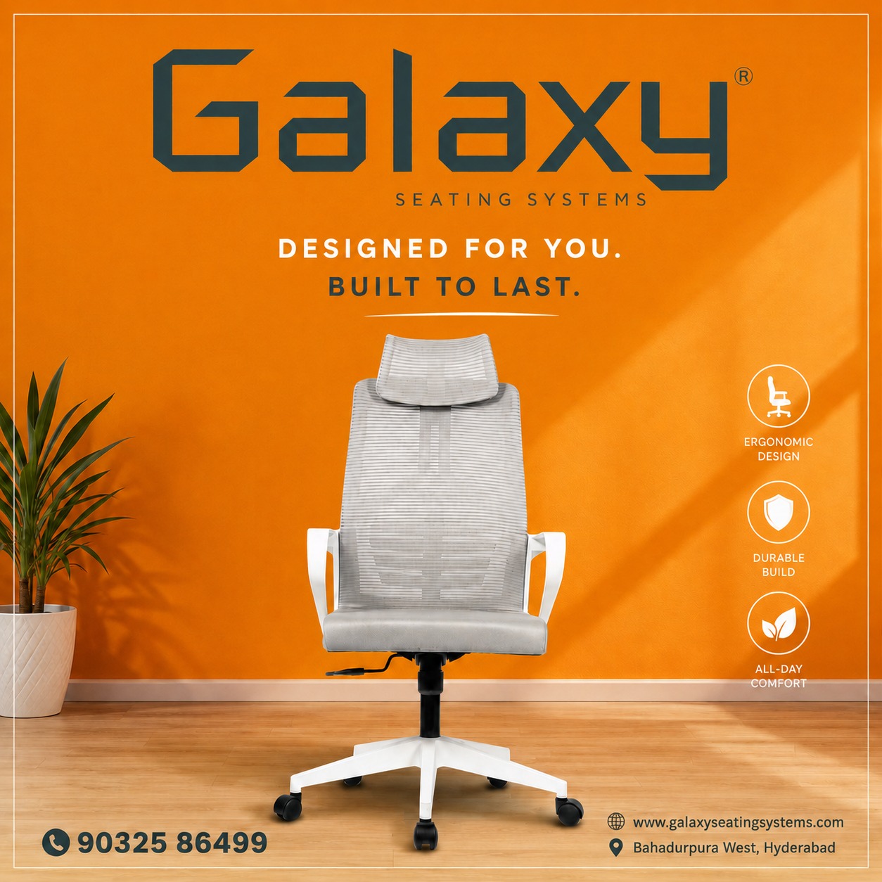 Modern Office Chairs for Startups in Hyderabad | Galaxy Seating Systems
