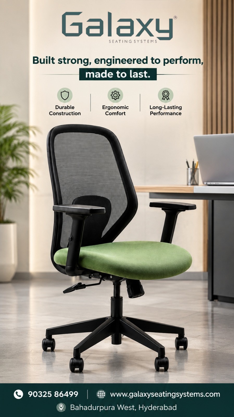 Ergonomic Office Chairs with Lumbar Support in Hyderabad | Galaxy Seating Systems