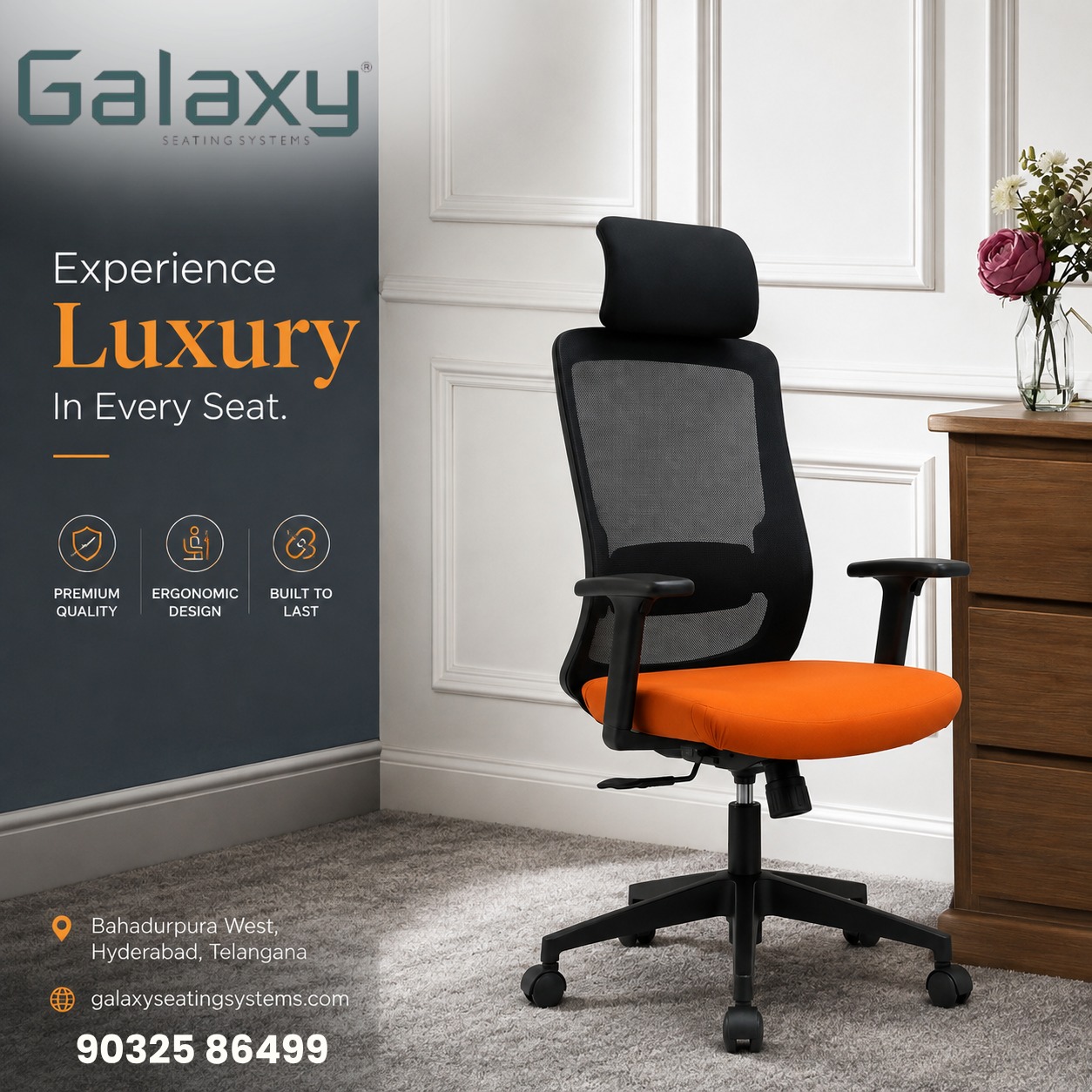 Visitor Chairs for Office Reception in Hyderabad | Galaxy Seating Systems